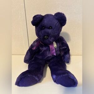 TY Beanie Baby 1998 Princess Diana Purple Bear Large 14" Rose Mint Condition